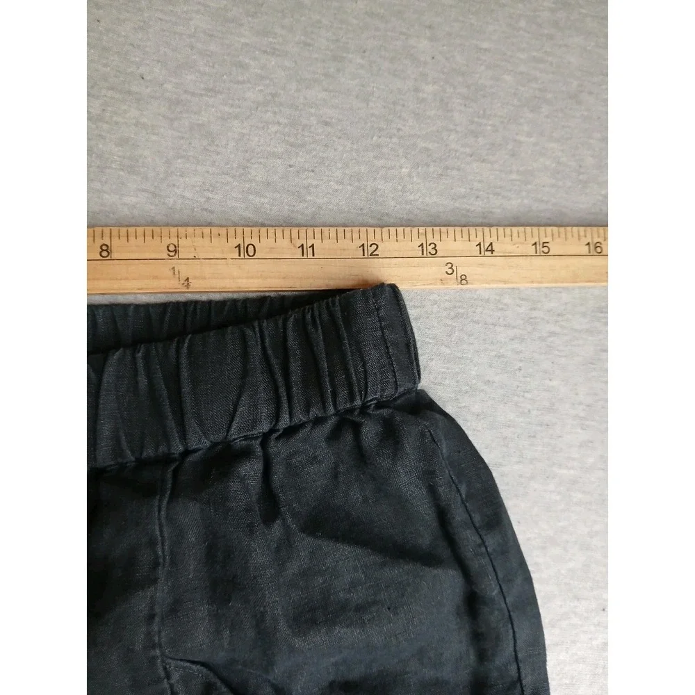 Quince Pants XS 100 Linen Crop Minimalist  Comfort Pull On Boho Stretch